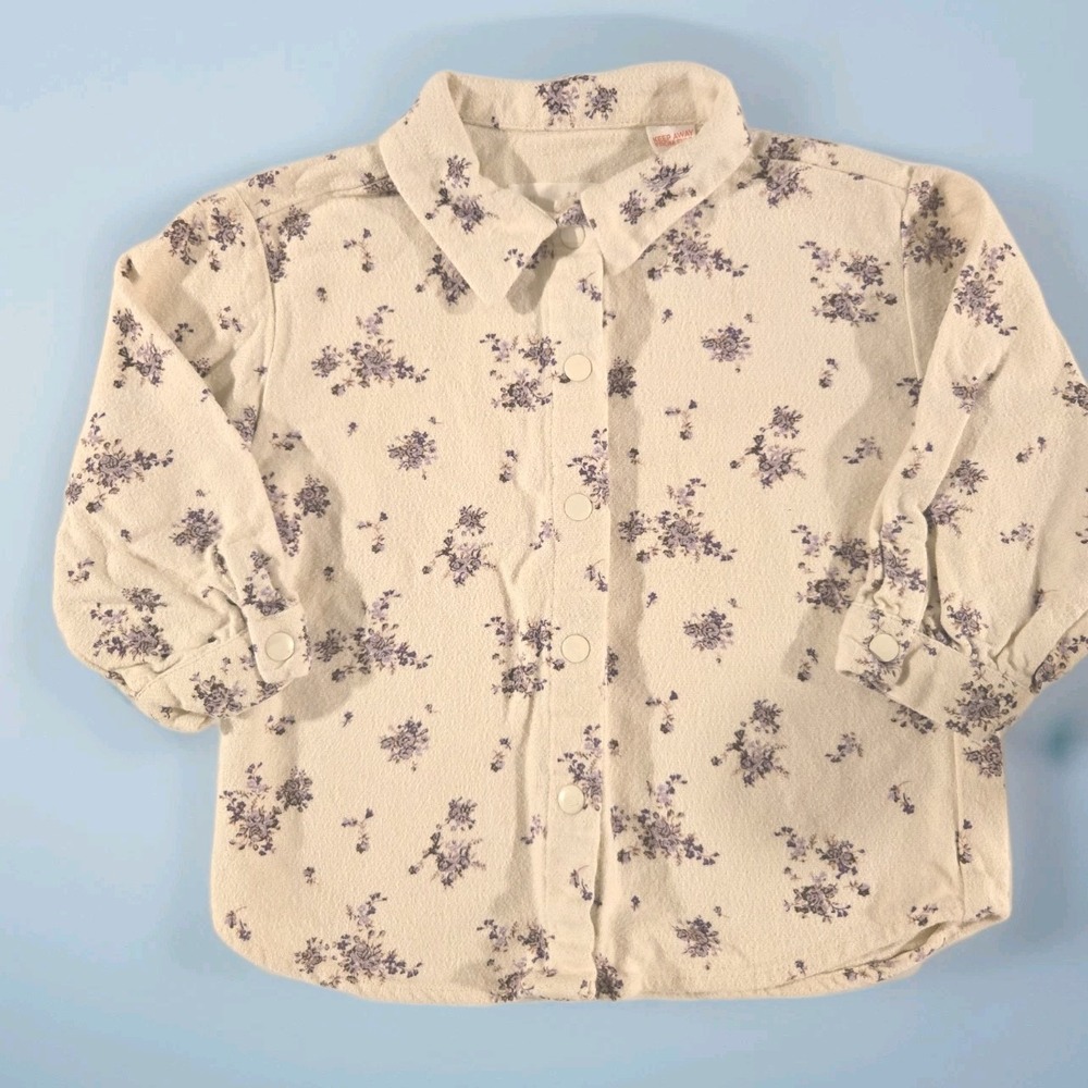 ZARA White Lavender Polo Overshirt Size 3-4 years, 104 cm
